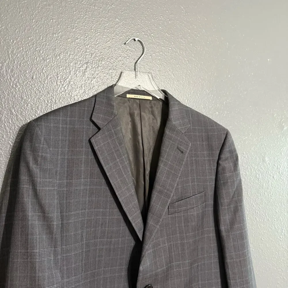 Burberry London Plaid Sports Coat 100% Wool Size 44
